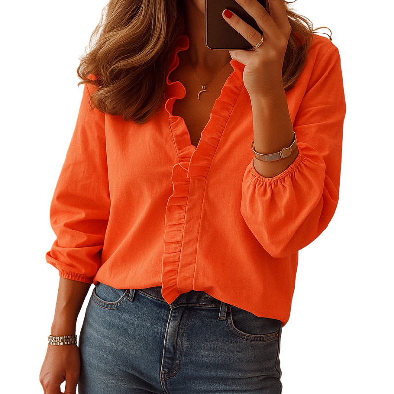 Women’s Blouse with Ruffle Detail for Work, Daily Use and Formal Events