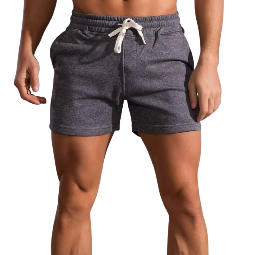 Men's Slim Fit Elastic Waistband Sports Shorts with Drawstring
