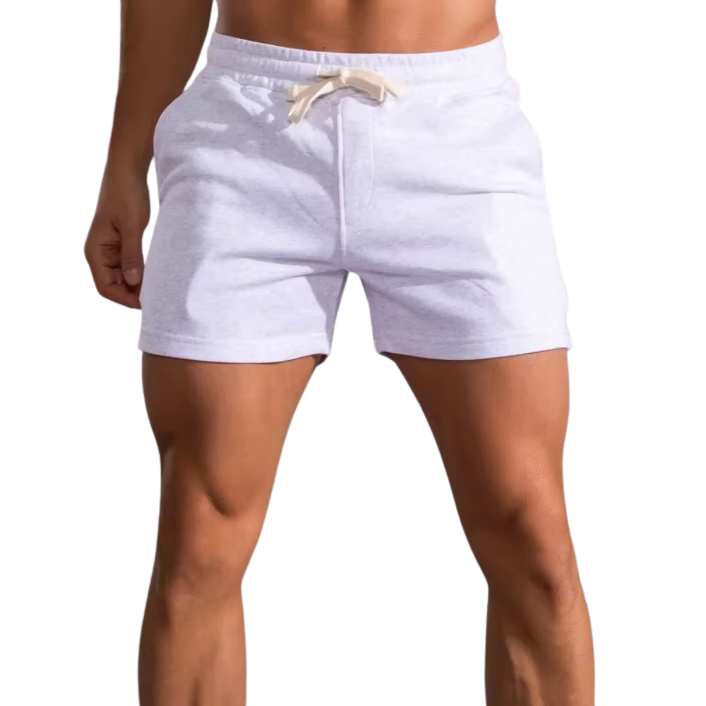 Men's Slim Fit Elastic Waistband Sports Shorts with Drawstring