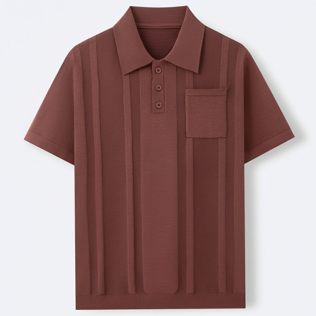 Men’s Polo Shirt with Button Front and Surface for Daily Use