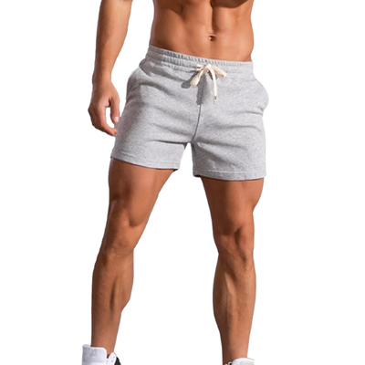 Men's Slim Fit Elastic Waistband Sports Shorts with Drawstring