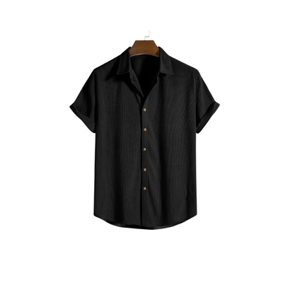 Men’s Short Sleeve Button Shirt and Shorts Set for Warm Season Use