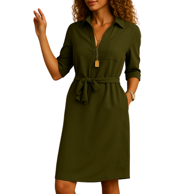 Midi Dress with Straight Cut for Daily and Evening Use