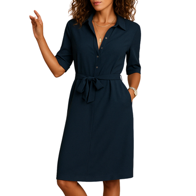 Midi Dress with Straight Cut for Daily and Evening Use