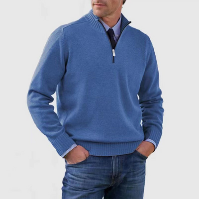 Men's Full Sleeves Turtleneck Half Zip Sweater