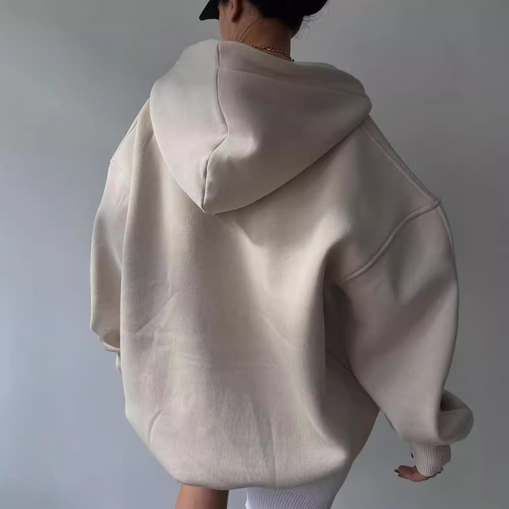 Alana - Casual Letter Printing Hooded Collar Tops