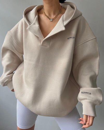 Alana - Casual Letter Printing Hooded Collar Tops