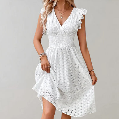 Alma - Short White Dress Ideal for Summer