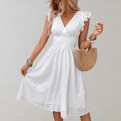 Alma - Short White Dress Ideal for Summer