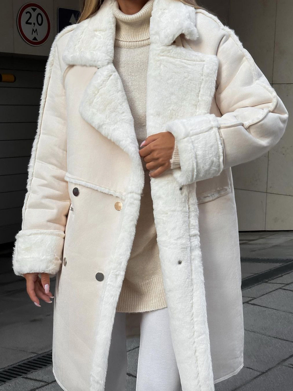 Celeste - Stylish Long Polar Fleece Women's Coat