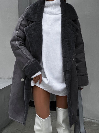 Celeste - Stylish Long Polar Fleece Women's Coat