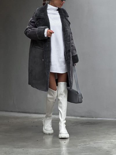 Celeste - Stylish Long Polar Fleece Women's Coat
