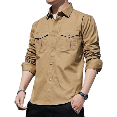 Men’s Long-Sleeve Shirt with Front Pockets