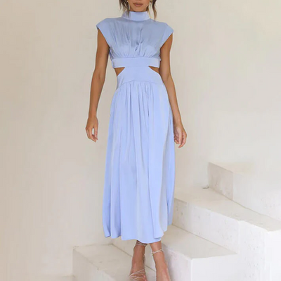 Brianna- Chic Sleeveless A-Line Dress with High Waist