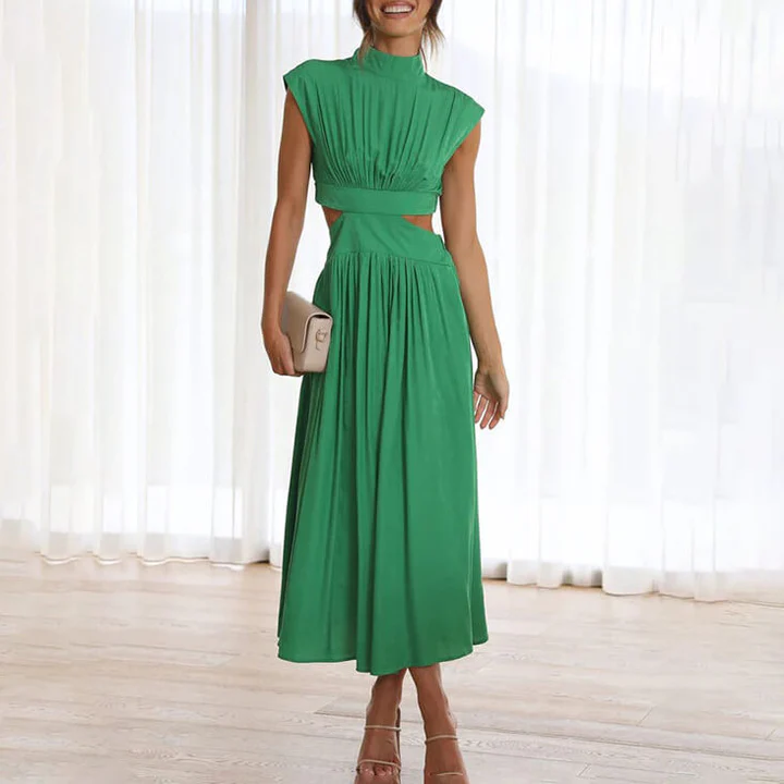 Brianna- Chic Sleeveless A-Line Dress with High Waist
