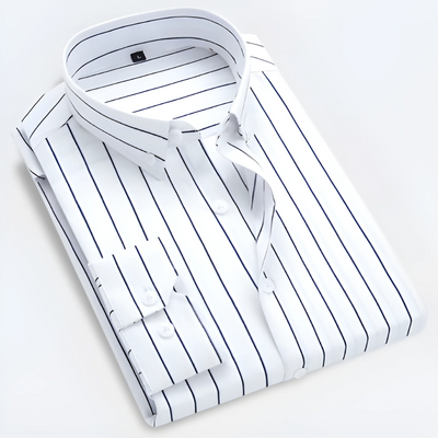 Classic Striped Long Sleeve Button-Down Shirt for Men