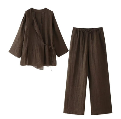 Eliana - Women's Linen Shirt Set