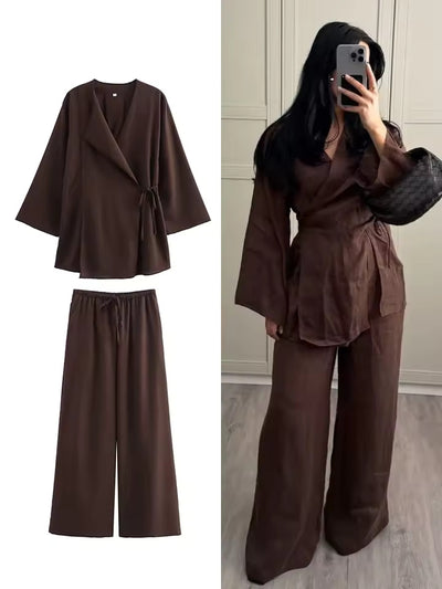 Eliana - Women's Linen Shirt Set