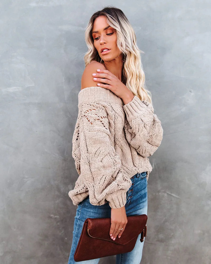 Elodie I Latte Cable Knit