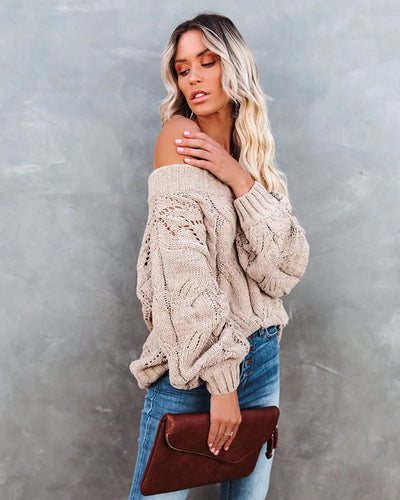 Elodie I Latte Cable Knit