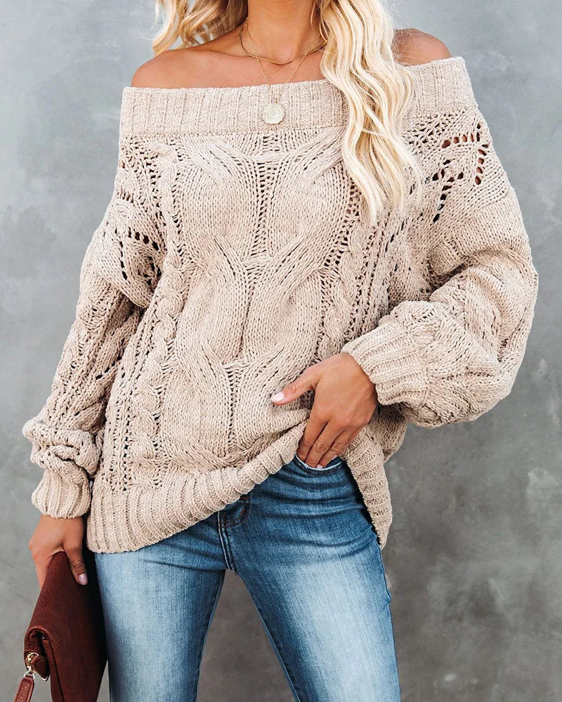 Elodie I Latte Cable Knit