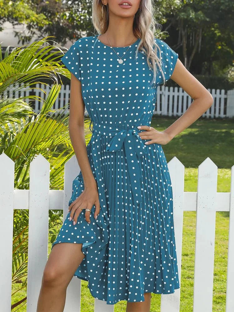 Genevieve - Classic Viscose Pleated Dress