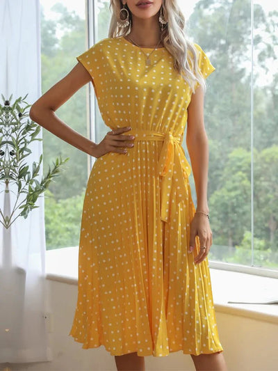 Genevieve - Classic Viscose Pleated Dress