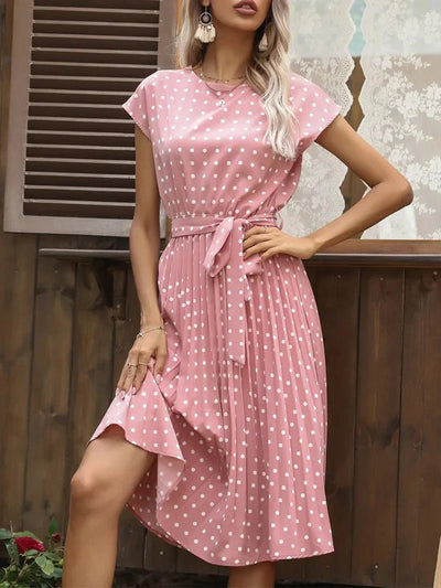Genevieve - Classic Viscose Pleated Dress