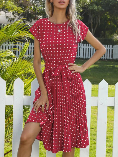 Genevieve - Classic Viscose Pleated Dress