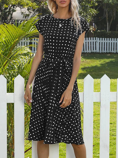 Genevieve - Classic Viscose Pleated Dress