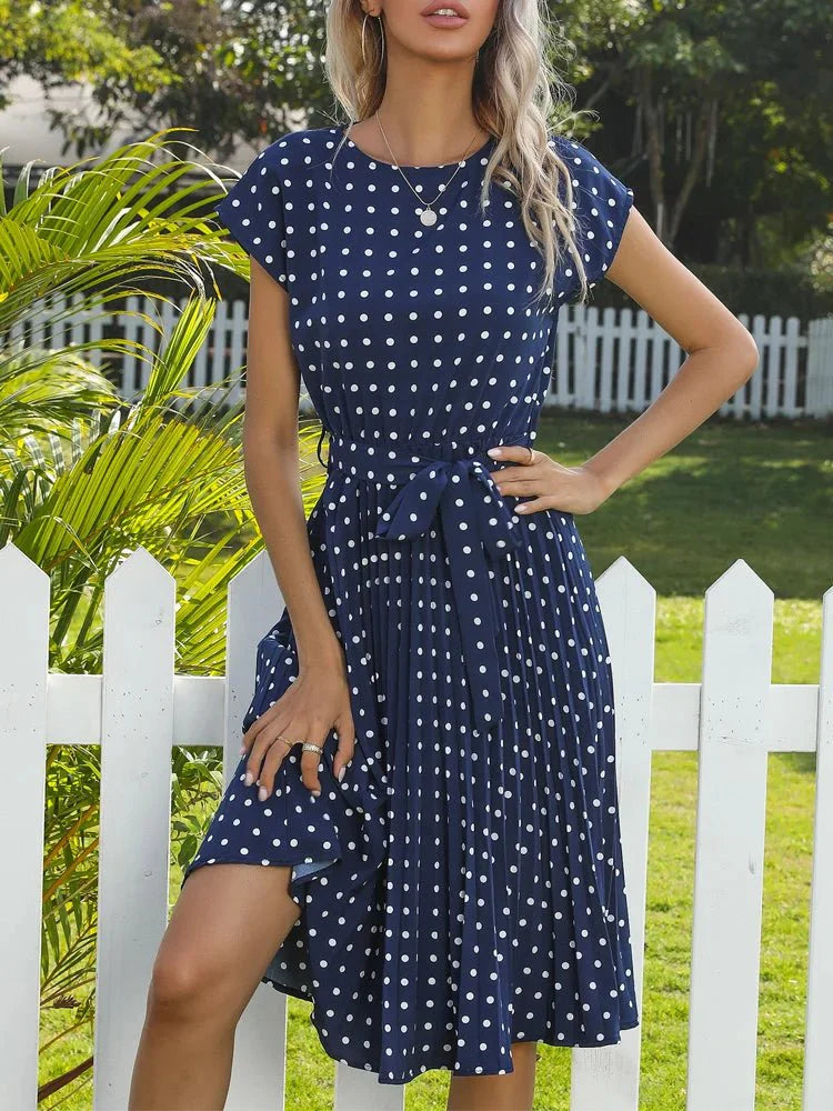 Genevieve - Classic Viscose Pleated Dress