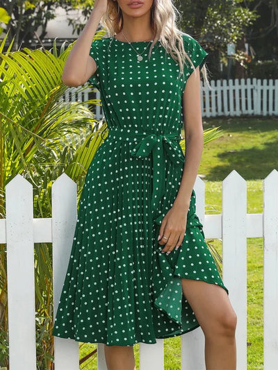 Genevieve - Classic Viscose Pleated Dress