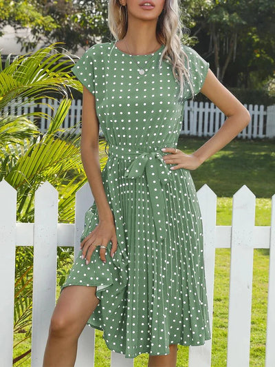 Genevieve - Classic Viscose Pleated Dress