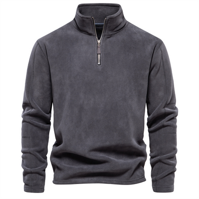 Half Zip Winter Fleece Stand Up Collar Sweater for Men