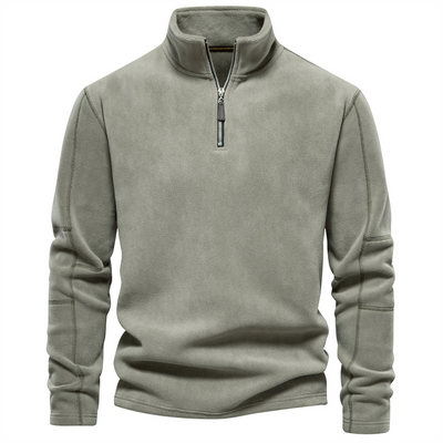 Half Zip Winter Fleece Stand Up Collar Sweater for Men