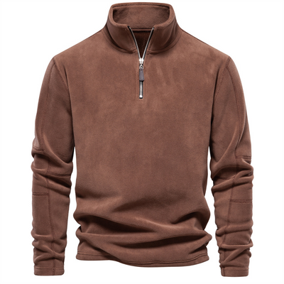Half Zip Winter Fleece Stand Up Collar Sweater for Men