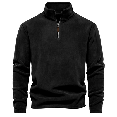 Half Zip Winter Fleece Stand Up Collar Sweater for Men