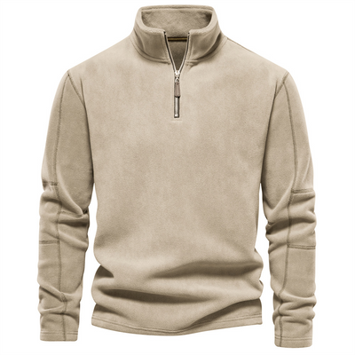 Half Zip Winter Fleece Stand Up Collar Sweater for Men