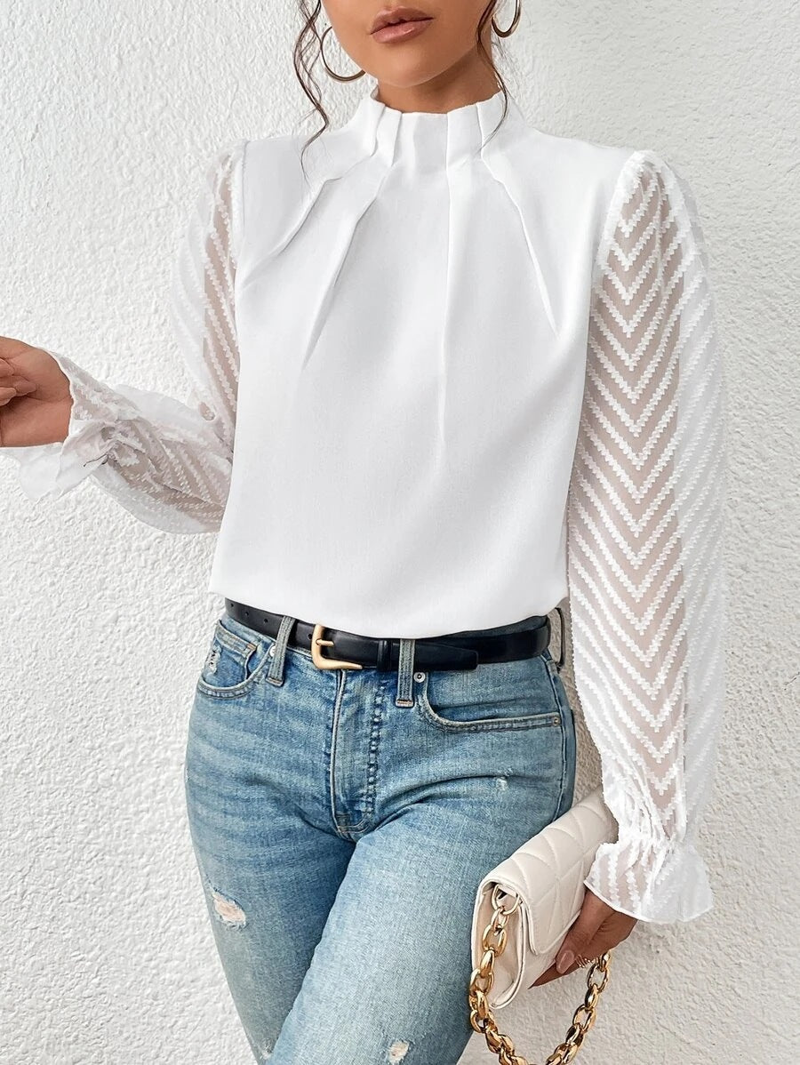 Imogen - Women's Mesh Long Sleeve Blouse