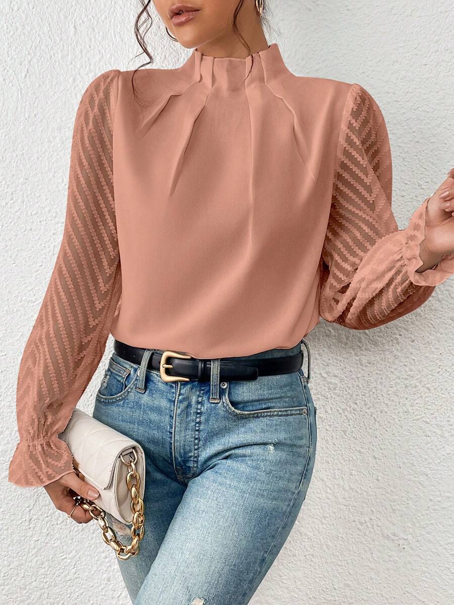 Imogen - Women's Mesh Long Sleeve Blouse
