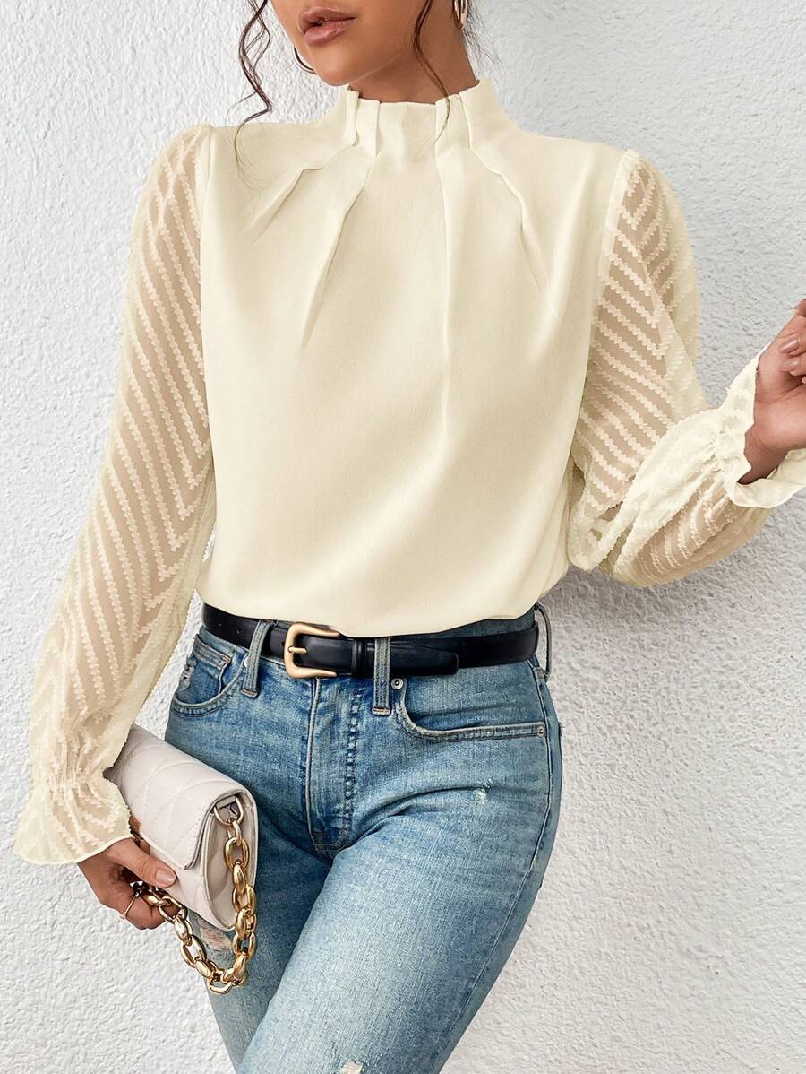 Imogen - Women's Mesh Long Sleeve Blouse