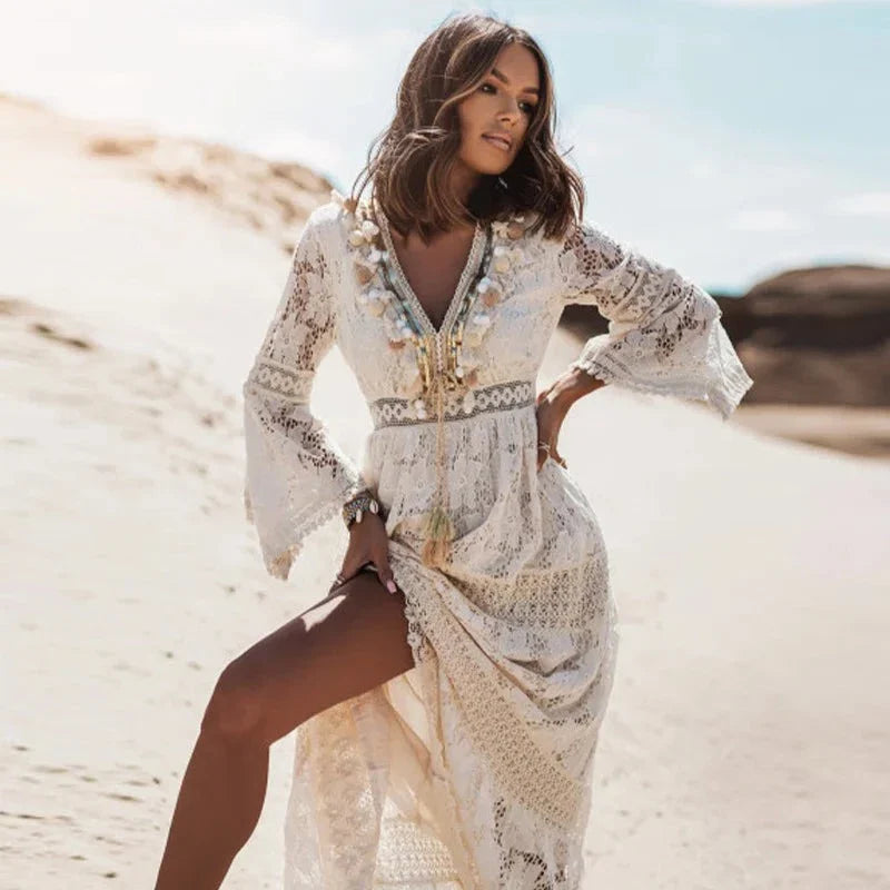 Isla I Cream Maxi Dress