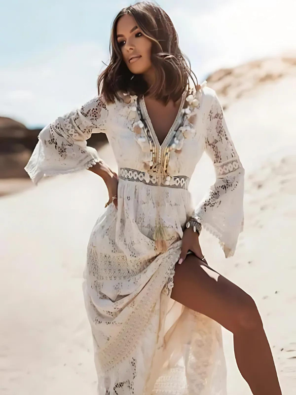 Isla I Cream Maxi Dress