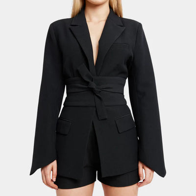 Krystal - Women's Blazer with Belt for a Chic Look