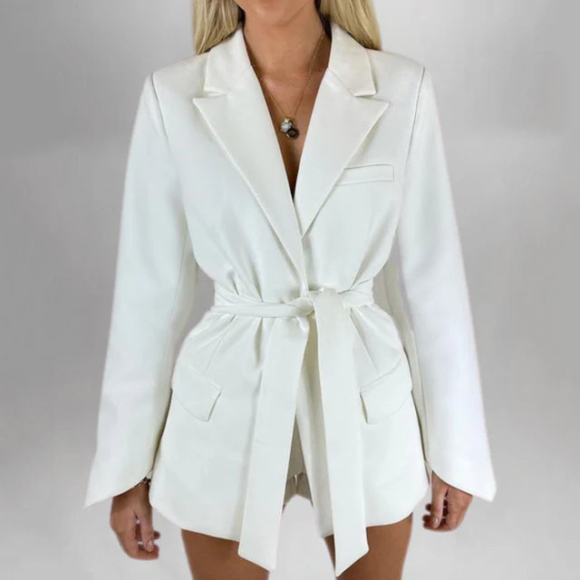 Krystal - Women's Blazer with Belt for a Chic Look