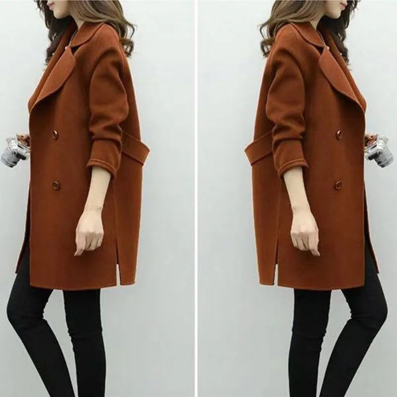 Olivia - Double Breasted Long Coat