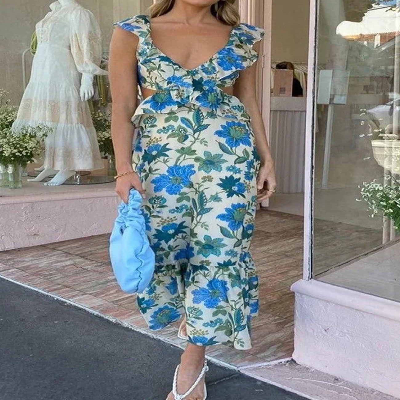 Lauren - Floral Ruffle Dress