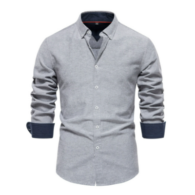 Long Sleeve Shirt with Stand-Up Collar for Men
