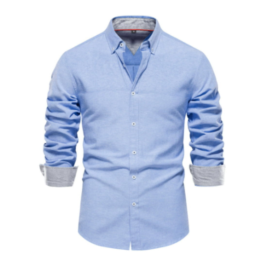 Long Sleeve Shirt with Stand-Up Collar for Men