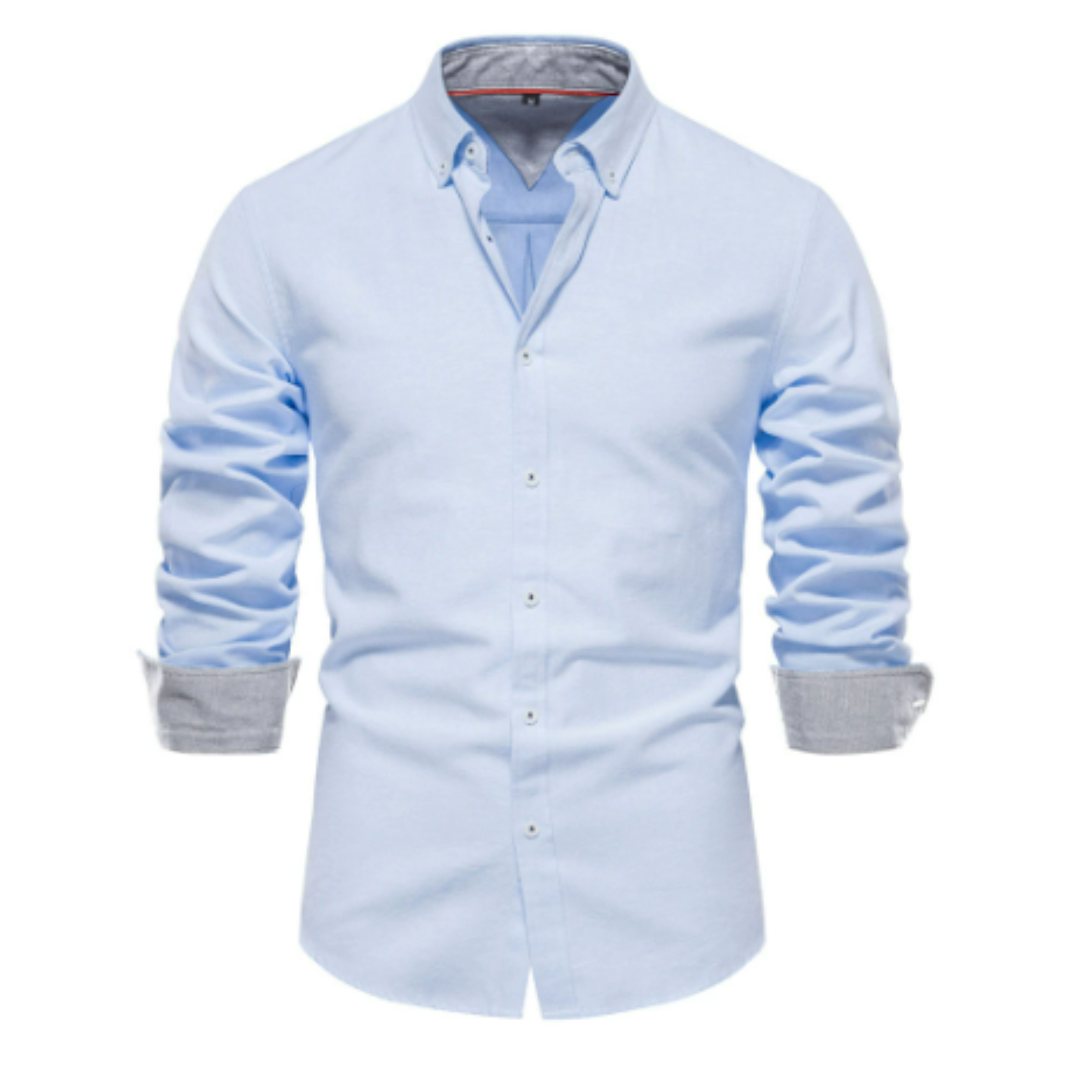 Long Sleeve Shirt with Stand-Up Collar for Men